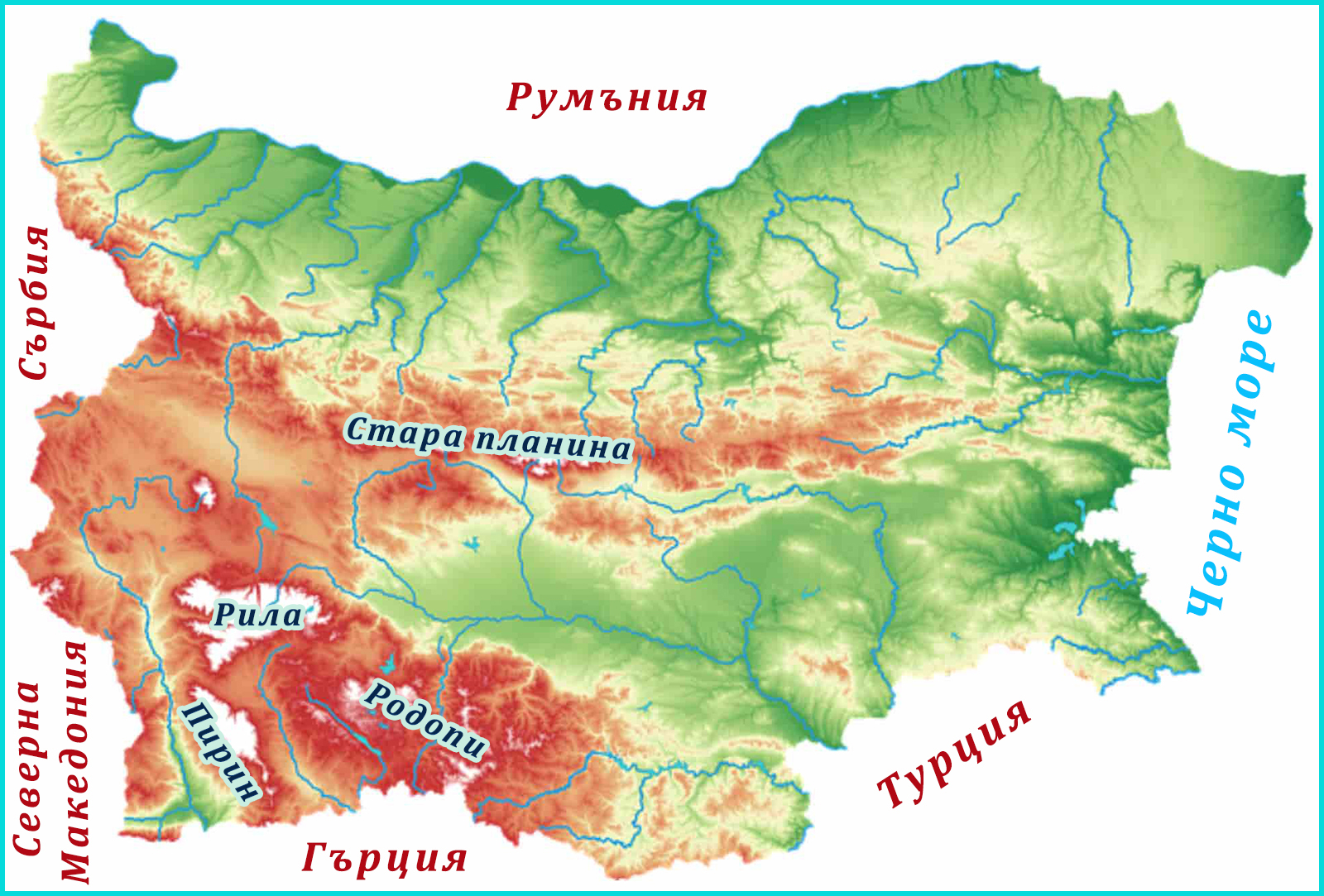 Карта на планините в България